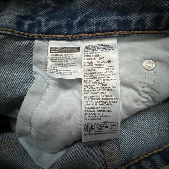 Levi's Ribcage Ripped High Waist Ankle Straight Leg Jeans - Picture 12 of 14